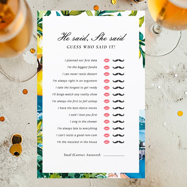 彼は彼女がアマルフィのブライダルシャワーゲームを言った (クリエイターアップロード済み)