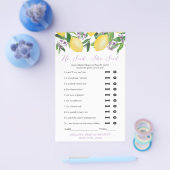 彼は彼女がウェディングシャワーアイスブレーカーゲームを言った チラシ (シングル)