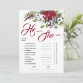 彼は彼女がクリスマスブライダルシャワーゲームを言った 招待状 (スタンド正面)