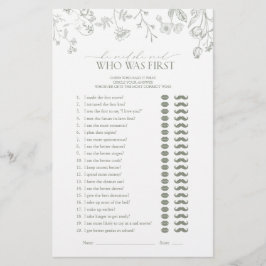 彼は彼女がグリーンフローラブライダルシャワーゲームを言った