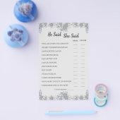 彼は彼女がグレーのカップルのシャワーゲームカードを言った チラシ (シングル)