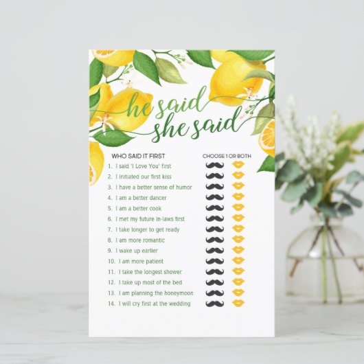 彼は彼女がゲームを言った – レモン (スタンド正面)