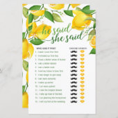 彼は彼女がゲームを言った – レモン (正面/裏面)