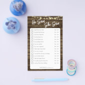 彼は彼女がシャワー素朴ゲームを言った チラシ (シングル)