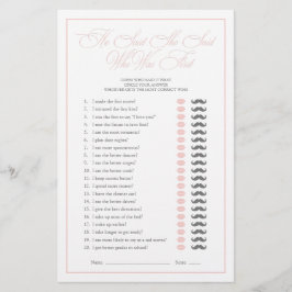 彼は彼女がピンクのスクリプトブライダルシャワーゲームを言った