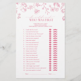 彼は彼女がピンクのブライダルシャワーゲームをビクトリアン言った