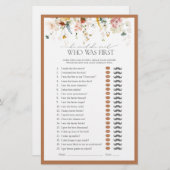 彼は彼女がフローラの素朴ブライダルシャワーゲームを言った (正面/裏面)