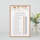 彼は彼女がフローラの素朴ブライダルシャワーゲームを言った (スタンド正面)