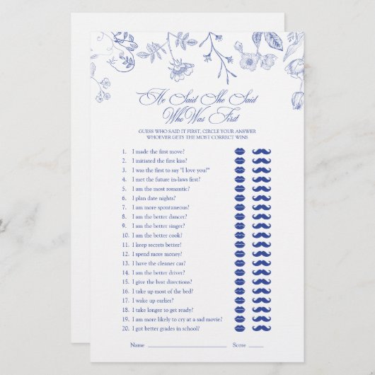 彼は彼女がフローラシャワービクトリアンゲームを言った (正面/裏面)