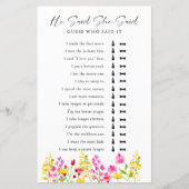 彼は彼女がブライダルシャワーの野草を言った (正面)