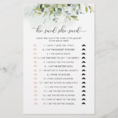 彼は彼女がブライダルシャワーゲームを言った (正面)