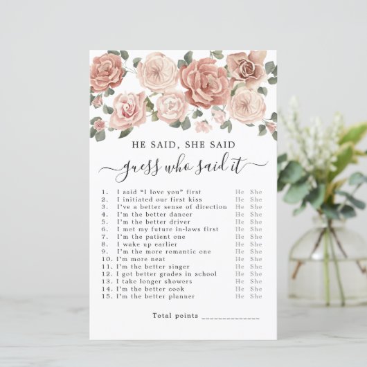 彼は彼女がブライダルシャワーゲームを言った (スタンド正面)