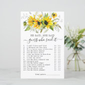 彼は彼女がブライダルシャワーゲームを言った (スタンド正面)