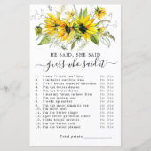 彼は彼女がブライダルシャワーゲームを言った (正面)