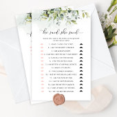 彼は彼女がブライダルシャワーゲームを言った