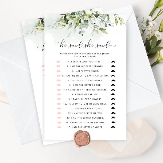 彼は彼女がブライダルシャワーゲームを言った