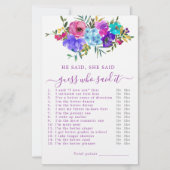 彼は彼女がブライダルシャワーゲームを言った (正面)