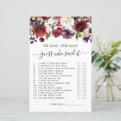 彼は彼女がブライダルシャワーゲームを言った (スタンド正面)