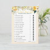 彼は彼女がブライダルシャワーゲームを言った 招待状 (スタンド正面)