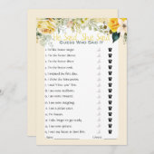 彼は彼女がブライダルシャワーゲームを言った 招待状 (正面/裏面)