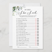 彼は彼女がブライダルシャワーゲームを言った 招待状 (正面)