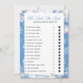 彼は彼女がブライダルシャワーゲームを言った 招待状 (正面)