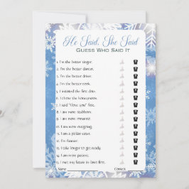 彼は彼女がブライダルシャワーゲームを言った 招待状