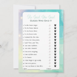 彼は彼女がブライダルシャワーゲームを言った 招待状