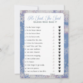 彼は彼女がブライダルシャワーゲームを言った 招待状