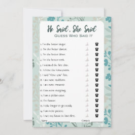 彼は彼女がブライダルシャワーゲームを言った 招待状