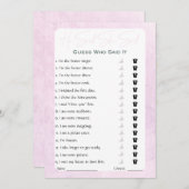 彼は彼女がブライダルシャワーゲームを言った 招待状 (正面/裏面)