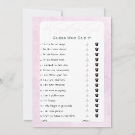 彼は彼女がブライダルシャワーゲームを言った 招待状