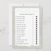 彼は彼女がブライダルシャワーゲームを言った 招待状 (正面)