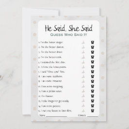 彼は彼女がブライダルシャワーゲームを言った 招待状