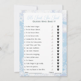 彼は彼女がブライダルシャワーゲームを言った 招待状