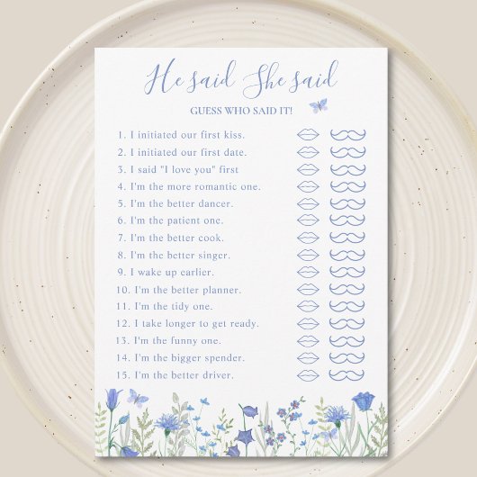 彼は彼女がブライダルシャワーゲームカードを言った 招待状