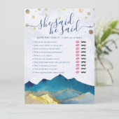 彼は彼女がブライダルシャワーモダンゲーム結婚を言った (スタンド正面)