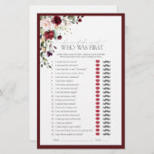 彼は彼女がブルゴーニュのブライダルシャワーゲームを言った (正面/裏面)