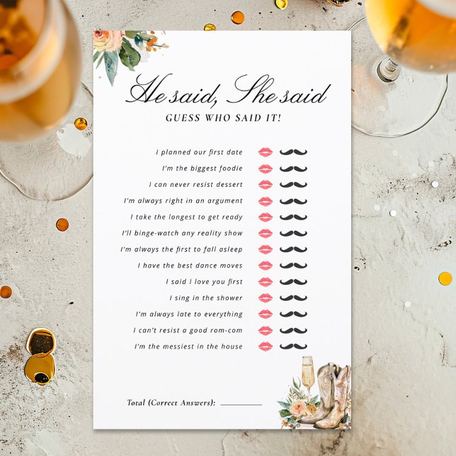 彼は彼女がブーツの泡立つブライダルシャワーゲームと言った (クリエイターアップロード済み)