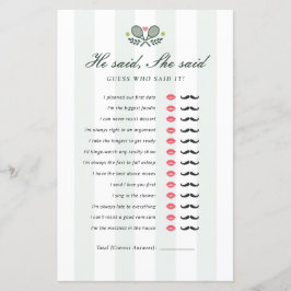 彼は彼女が完璧な試合のブライダルシャワーゲームを言った