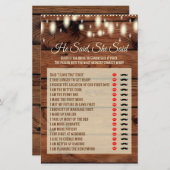 彼は彼女が木材ブライダルシャワーゲーム素朴と言った (正面/裏面)