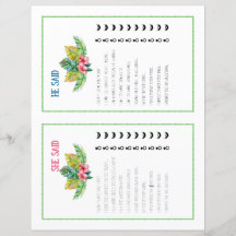 彼は彼女が熱帯ブライダルシャワーゲームを言った