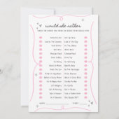 彼は彼女が言った&彼女はゲームのカードの方がいいと言った 招待状 (裏面)