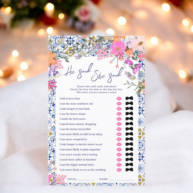 彼は彼女が青いブライダルシャワーゲームをイタリアン言った (He said she said blue italian bridal shower game)