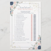 彼は彼女が青い赤面ブライダルシャワーゲームを言った (正面)