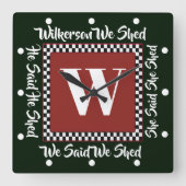 彼は彼女に時計を振り下ろした スクエア壁時計 (正面)