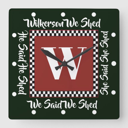 彼は彼女に時計を振り下ろした スクエア壁時計 (正面)