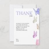 彼は彼女に蝶を与える  ブライズシャワー サンキューカード (正面)