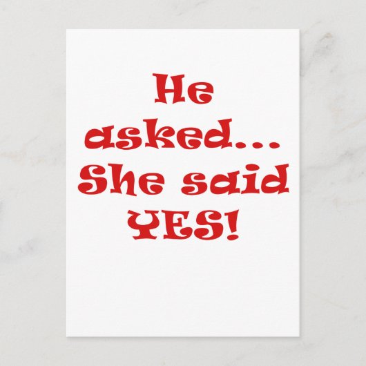 彼は彼女に賛成しました尋ねました 案内ポストカード (正面)