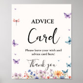 彼は彼女の与え蝶のアドバイスブライダルシャワーのサイン ポスター (正面)